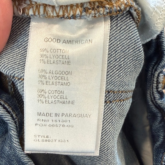 Good American Straight Leg Blue Jeans in Light Indigo Size 4/27 - Picture 7 of 9